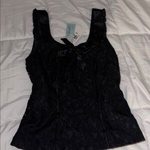 Black Lace Sleeveless Top